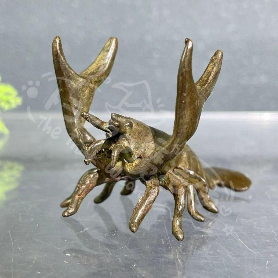 銅 細工 置物 装飾品 銅細工 置物 臥虎 虎 書道具 文房具 装飾品 工芸