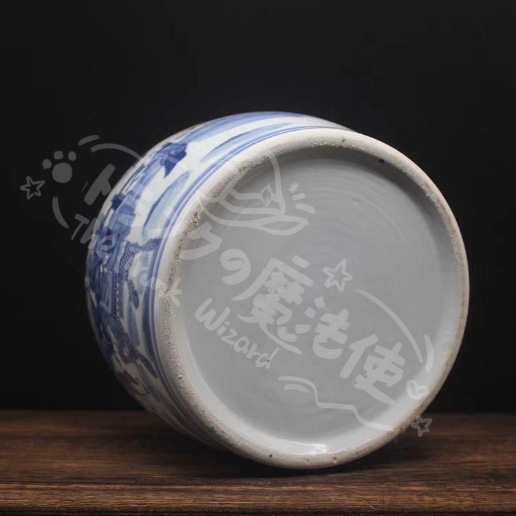 元 青花麒麟送子紋茶缶 景徳鎮 陶磁器 装飾品 現代工芸品 美術品 置物 新年ギフト元 青花麒麟送子紋茶缶 景徳鎮 陶磁器 装飾品 現代工芸品