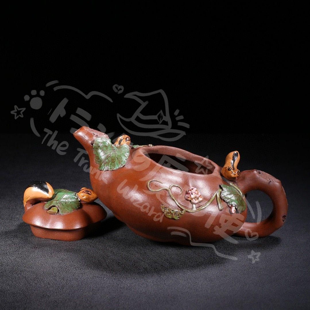 新年ギフト宜興 紫砂壷 リス葡萄壺 茶壺 茶器 置物CZW1207P532 - メルカリ