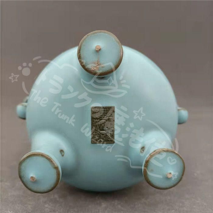 新年ギフト両耳如意尊三本足香炉 香道具 装飾品 現代工芸品 美術品