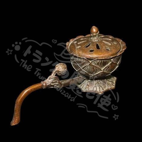 新年ギフト銅器 手に蓮華 蓮蓬 薫香炉 香道具 工芸品 美術品 置物
