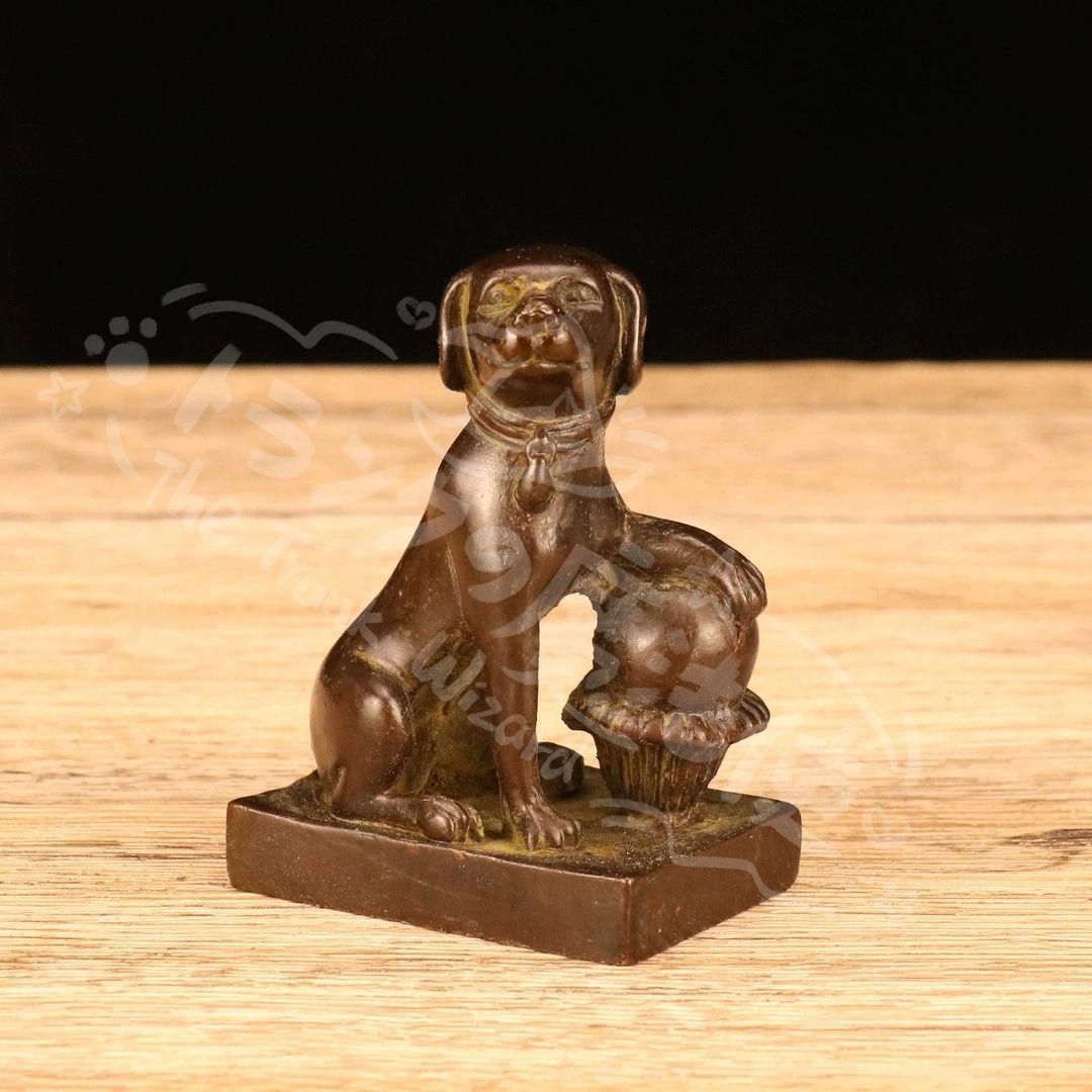 新年ギフト銅制 旺財狗 印章 刻印 文房用品 工芸品 置物CZW1207P1022
