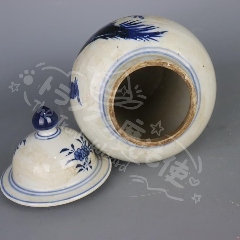 新年ギフトサバ花鳥紋将軍缶 景徳鎮 陶磁器 装飾品 現代工芸品 美術品