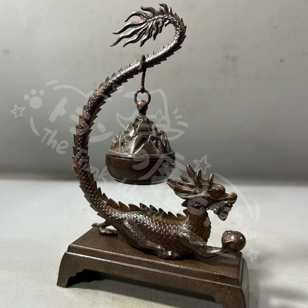新年ギフト銅 細工 篆香炉 騰竜弔り香香炉 香道具 装飾品 工芸品 置物