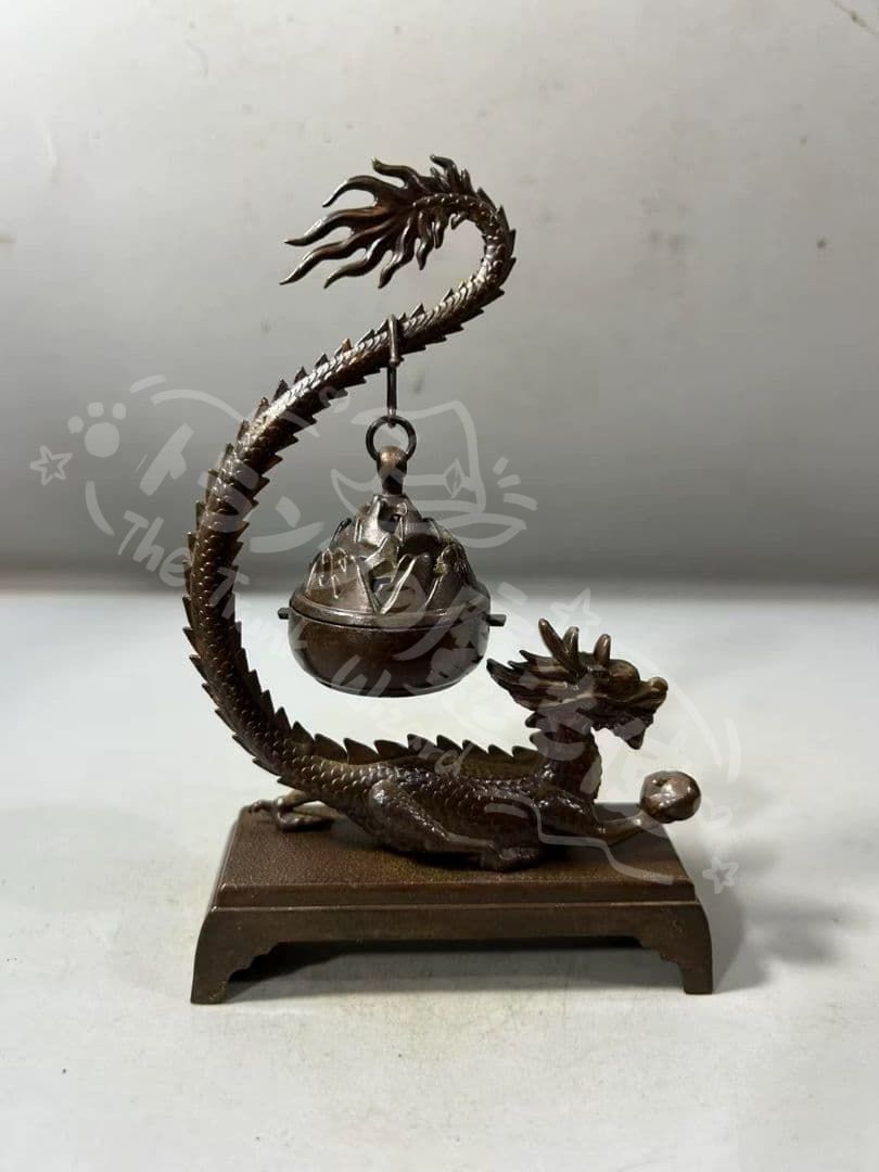 新年ギフト銅 細工 篆香炉 騰竜弔り香香炉 香道具 装飾品 工芸品 置物
