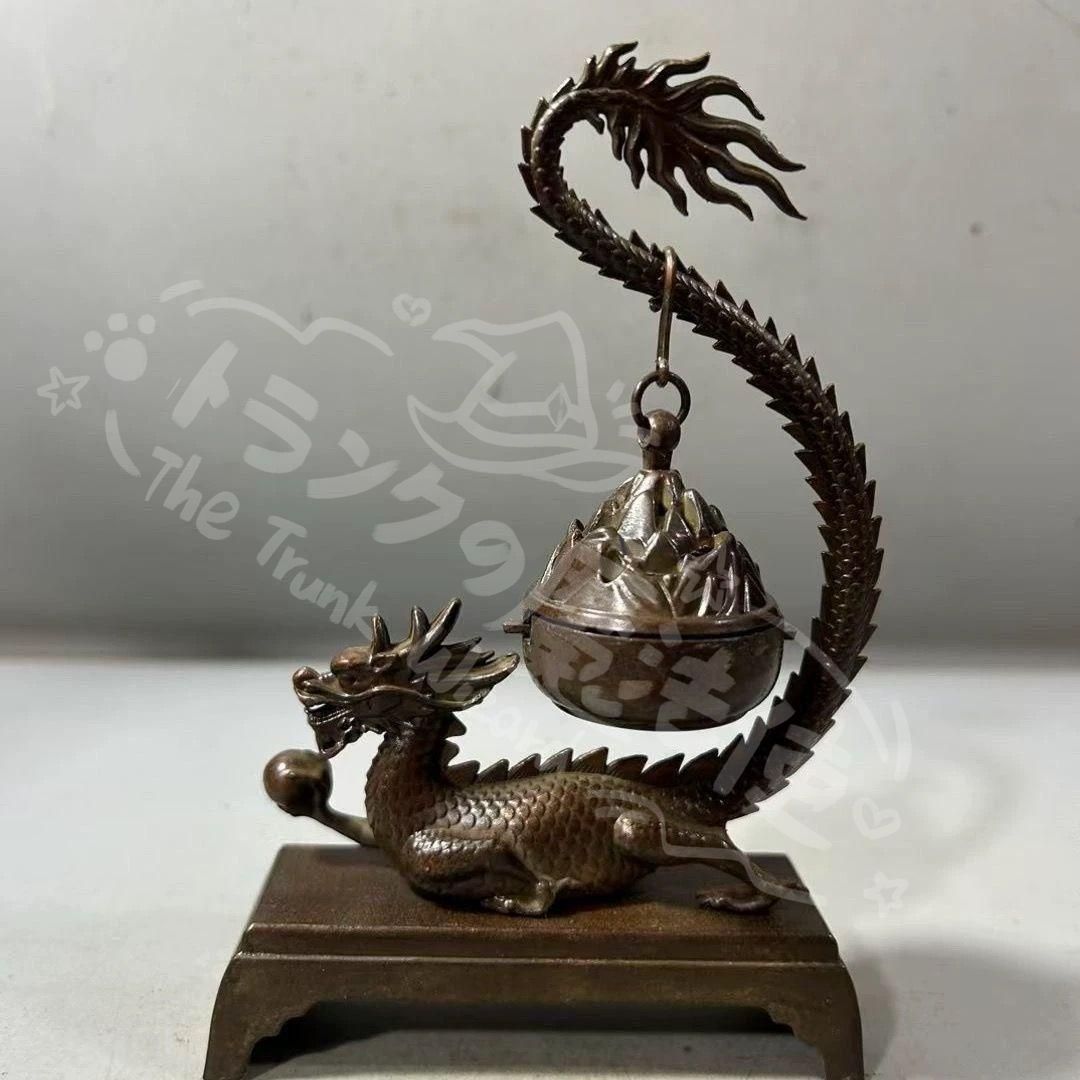 新年ギフト銅 細工 篆香炉 騰竜弔り香香炉 香道具 装飾品 工芸品 置物