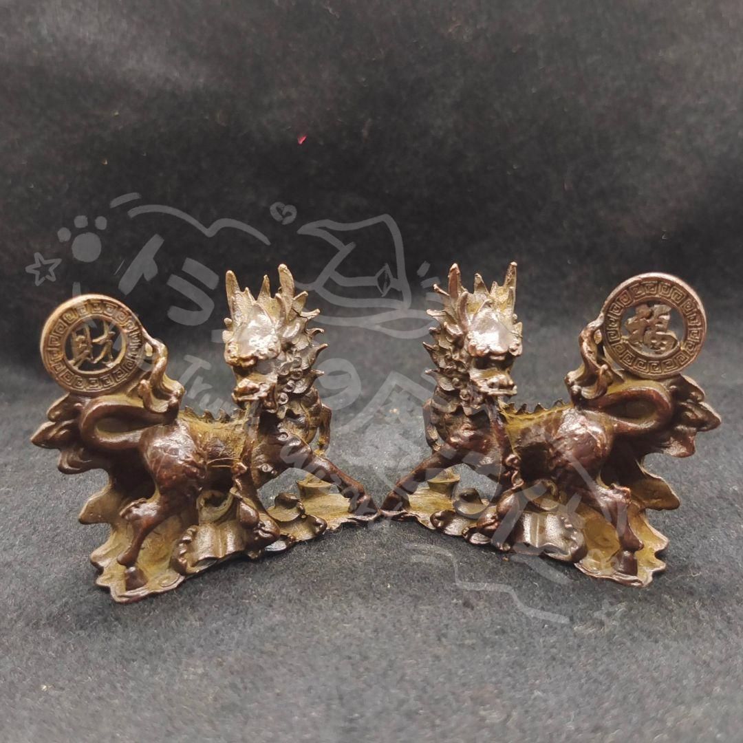 銅製 瑞獣双竜鎮尺 圧紙 文房四宝 書道具 装飾品 工芸品 置物 銅製 瑞獣双竜鎮尺 圧紙 文房四宝 書道具 装飾品 工芸品 置物