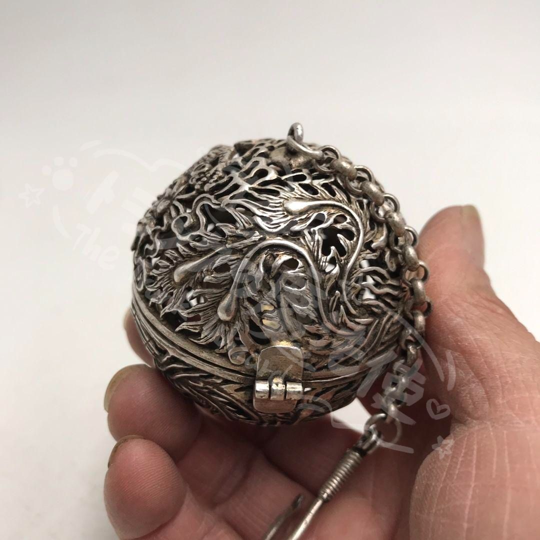 販売 新年ギフト銅 細工 龍鳳花鳥香り球透かし彫り香炉 香道具 装飾品