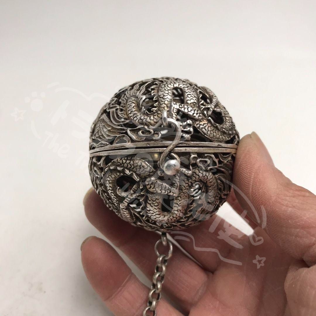 新年ギフト銅 細工 龍鳳花鳥香り球透かし彫り香炉 香道具 装飾品 工芸