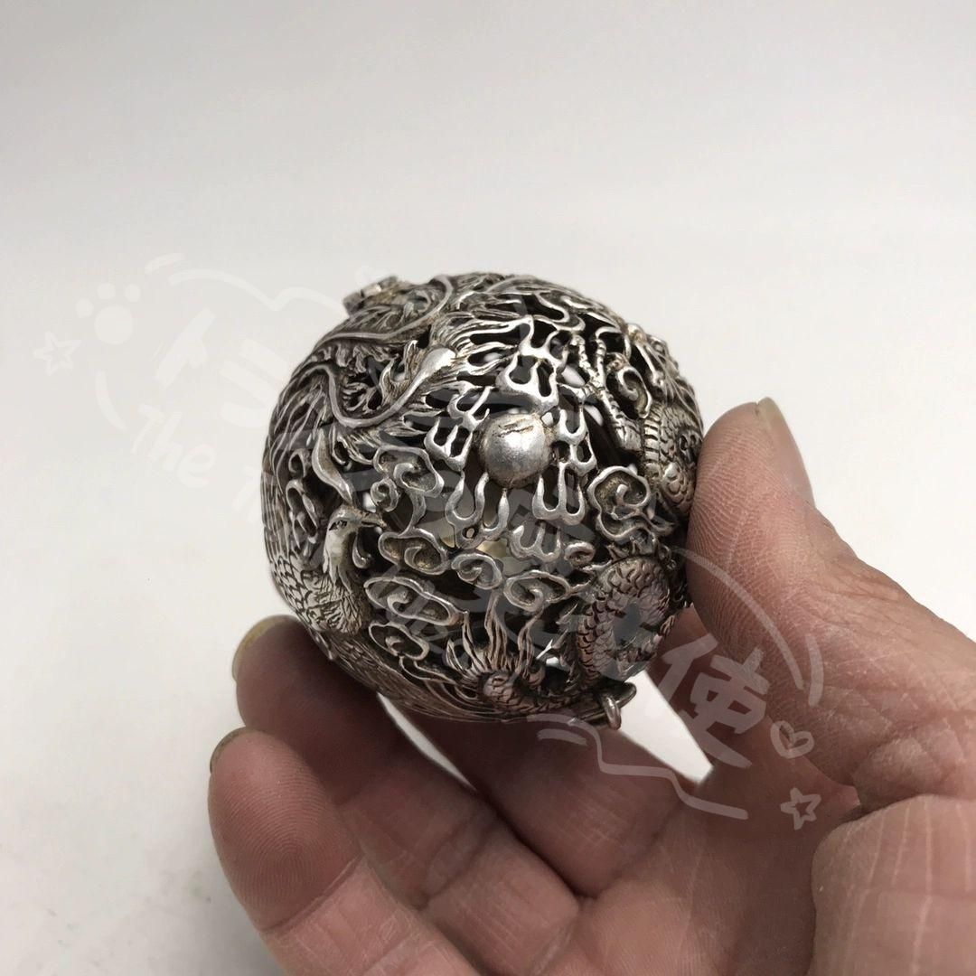 新年ギフト銅 細工 龍鳳花鳥香り球透かし彫り香炉 香道具 装飾品 工芸