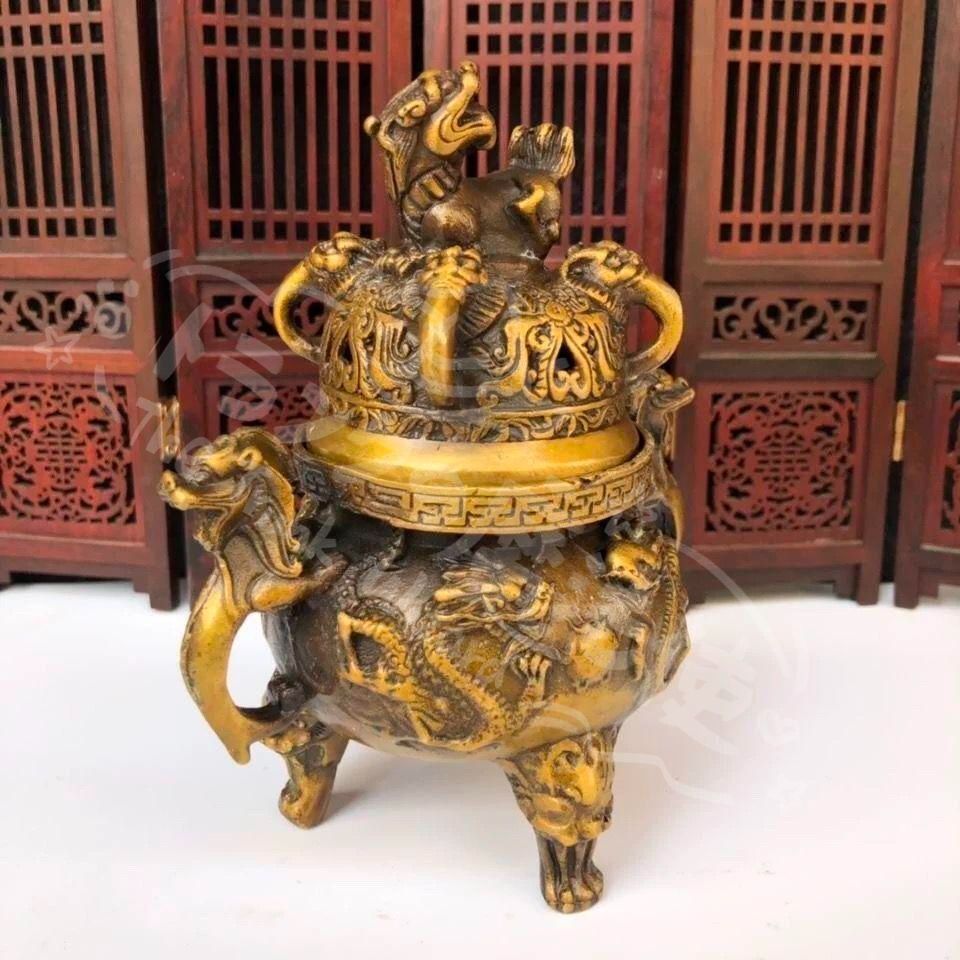 新年ギフト銅 細工 両耳天狗薫香炉 仏堂 香道具 装飾品 工芸品 美術品 置物