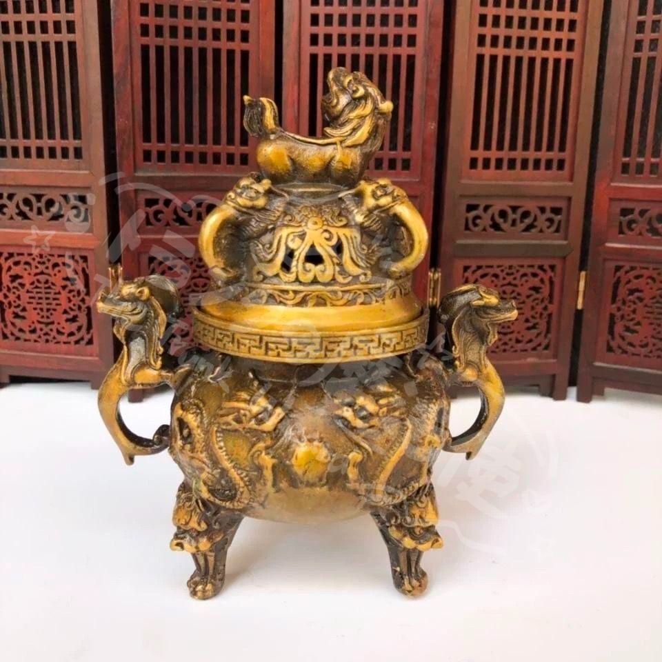 新年ギフト銅 細工 両耳天狗薫香炉 仏堂 香道具 装飾品 工芸品 美術品 置物