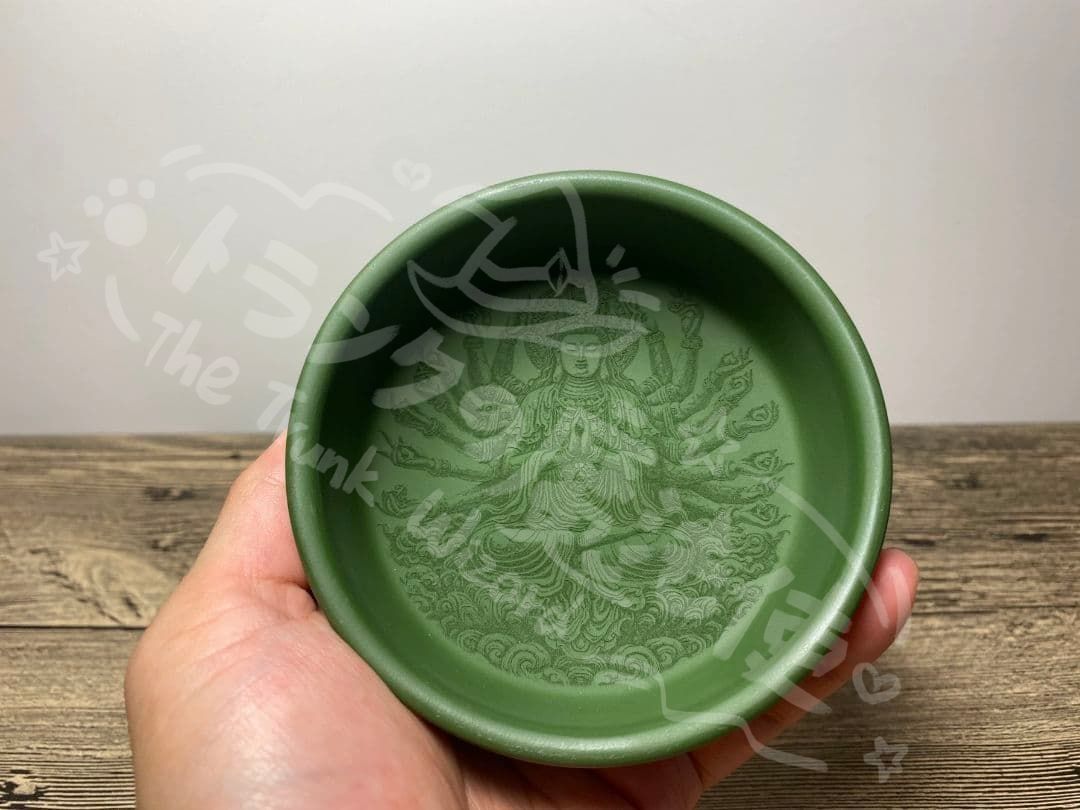 新年ギフト宜興紫砂 茶器 心経 千手観音湯飲み 茶道具 装飾品 工芸品