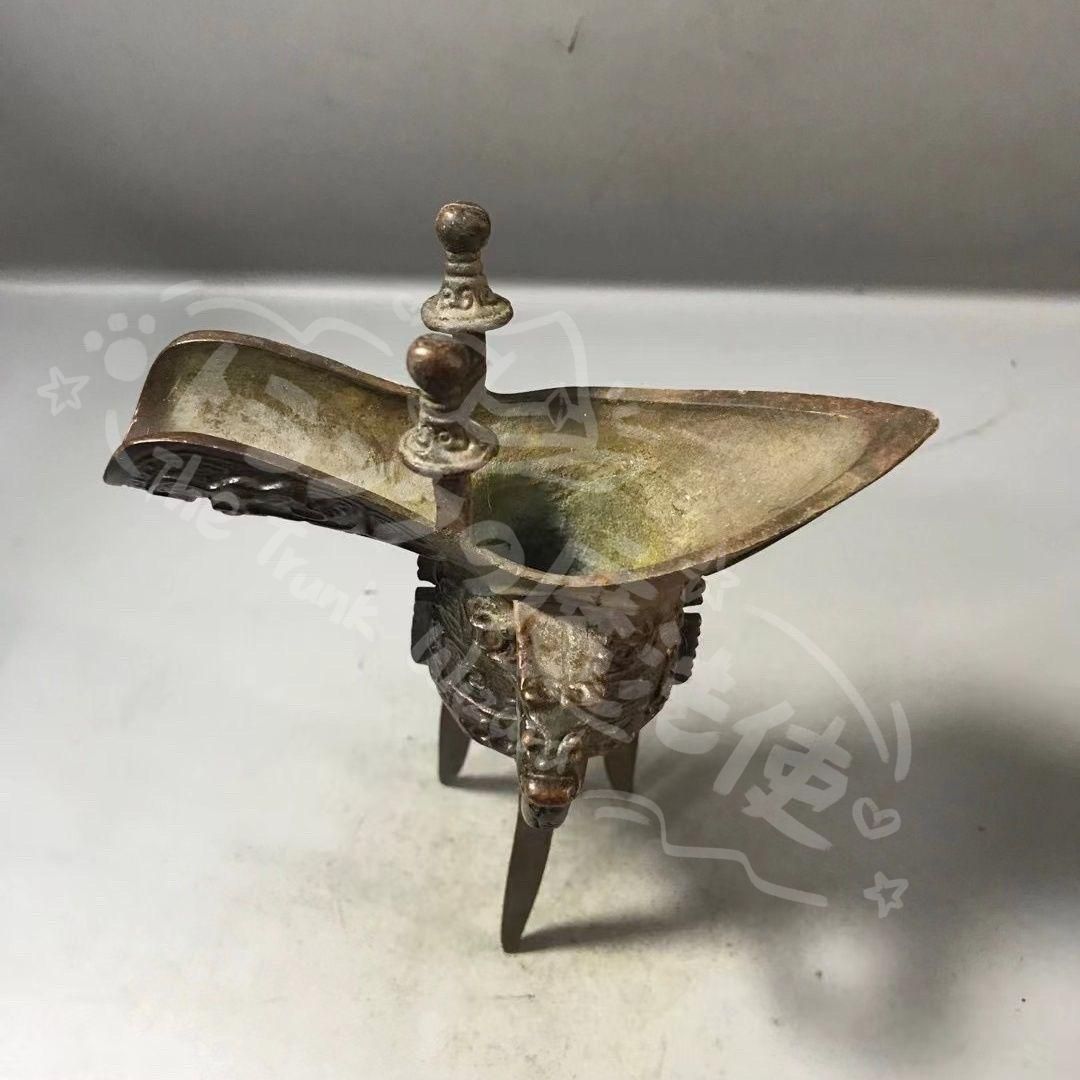 青銅　爵杯 新年ギフト青銅器 青銅酒爵杯 帝王杯 酒樽 装飾品 現代工芸品 美術品