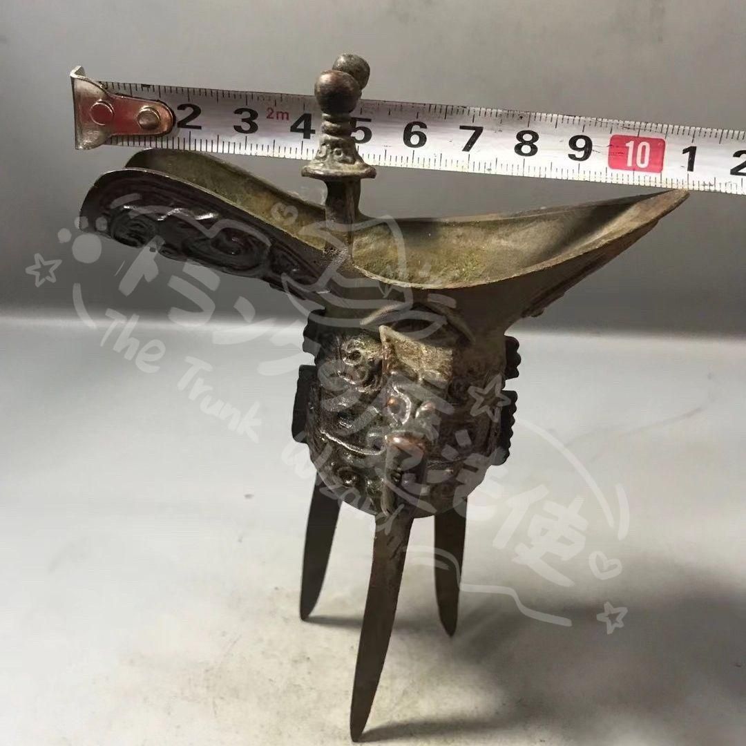 青銅　爵杯 新年ギフト青銅器 青銅酒爵杯 帝王杯 酒樽 装飾品 現代工芸品 美術品