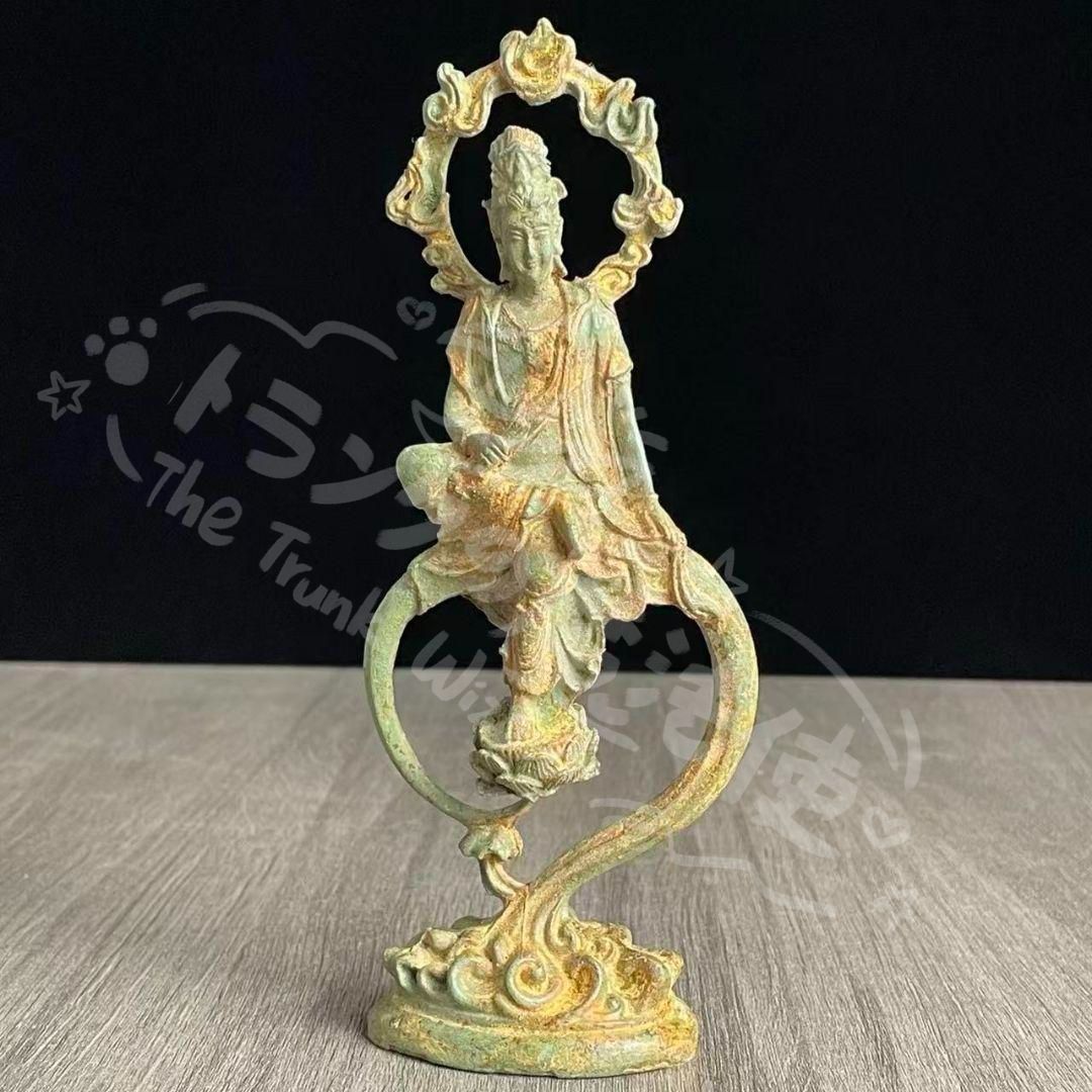 新年ギフト仏教美術 自在観音像 仏像 彫刻 置物 開運 風水