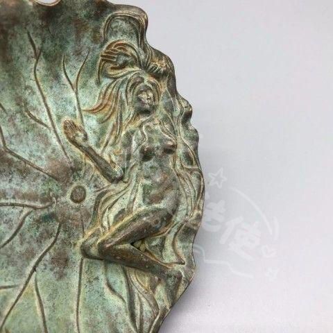 新年ギフト銅器 蓮葉美女 筆洗 灰皿 置物