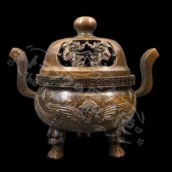 新年ギフト瑞獣 三足両耳 香炉 現代工芸品 美術品 置物CZW1207P767
