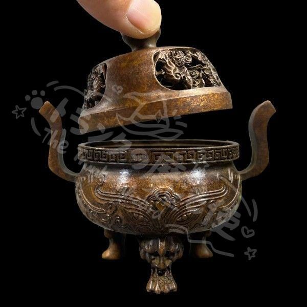 新年ギフト瑞獣 三足両耳 香炉 現代工芸品 美術品 置物CZW1207P767