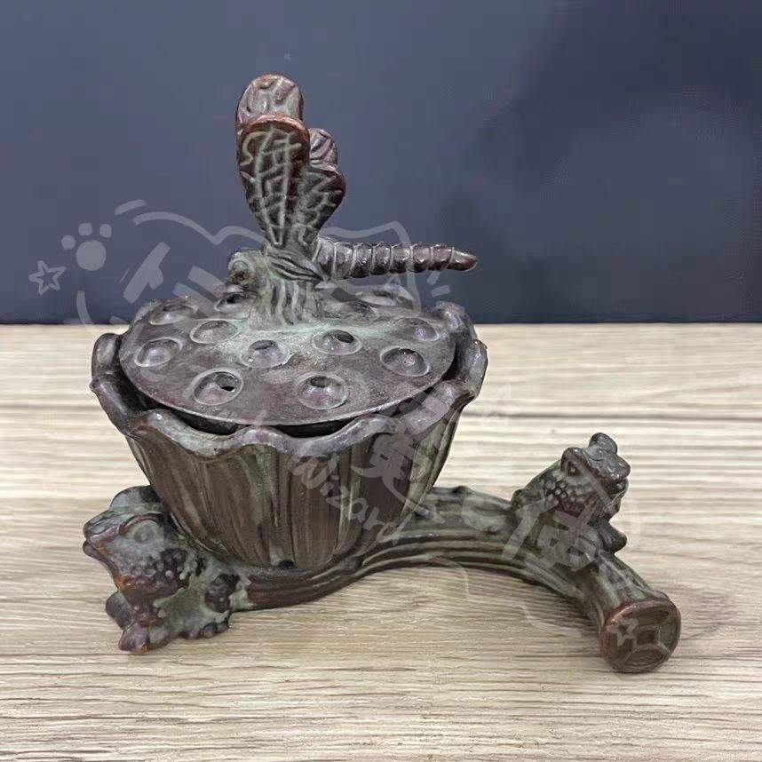 新年ギフト蓮花金蟾 蓮蓬香炉 装飾品 工芸品 美術品 置物CZW1207P454