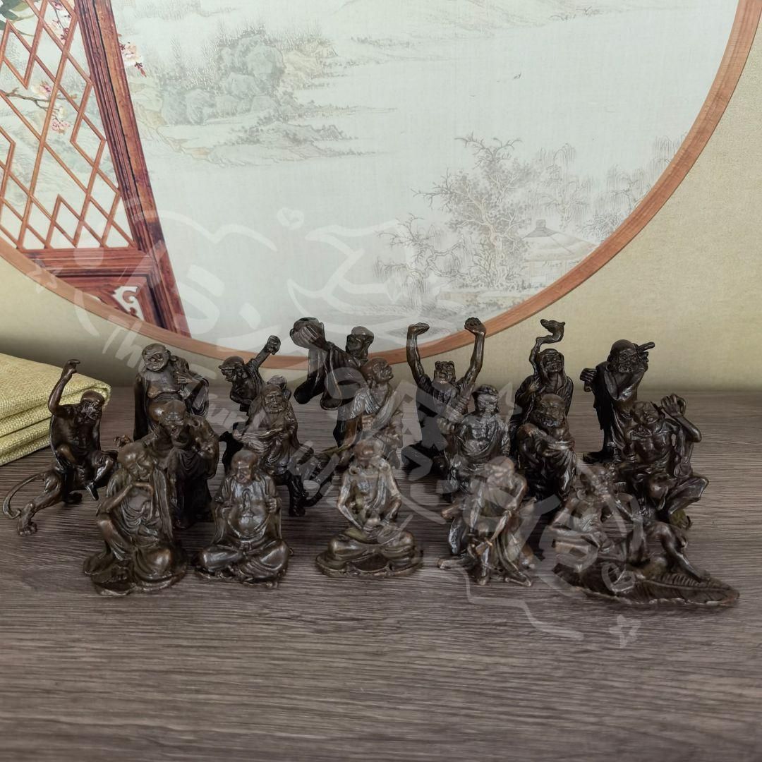 新年ギフト仏教美術 仏像 十八羅漢 小仏像 銅製 銅器CZW1207P208