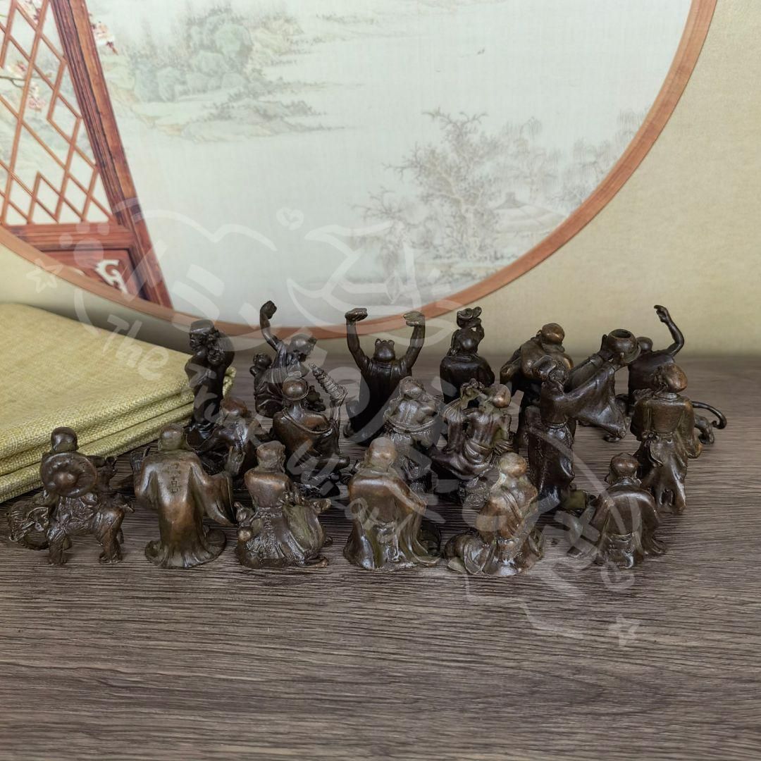 新年ギフト仏教美術 仏像 十八羅漢 小仏像 銅製 銅器CZW1207P208