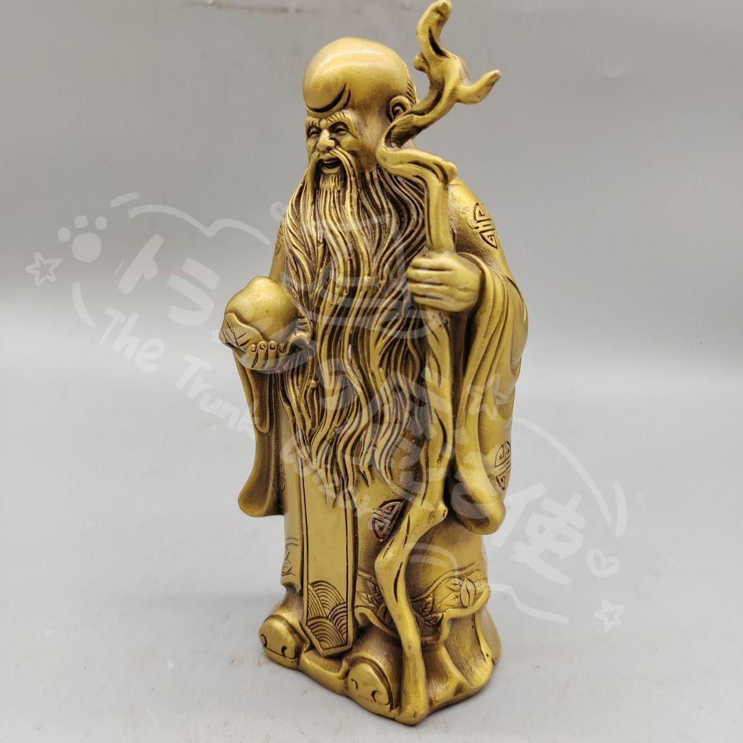新年ギフト銅像寿星公縁起良い如意を供えて家と住宅引っ越しの贈り物客間玄関事務室飾る置物