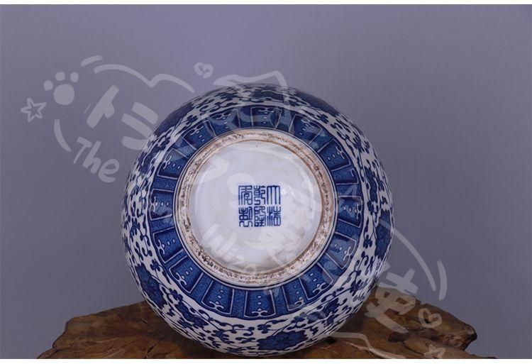 新年ギフト清乾隆青花纏枝蓮賞瓶 景徳鎮 陶磁器 装飾品 工芸品 美術品