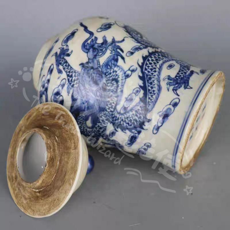 新年ギフト清乾隆青花竜紋将軍缶 賞物観賞瓶 景徳鎮 陶磁器 装飾品