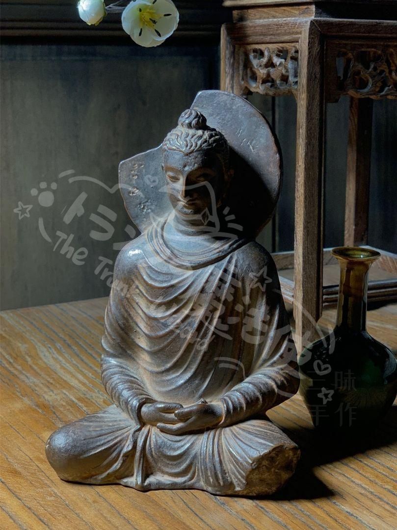 新年ギフトガンダーラ禅定坐像 石仏 鎮宅 辟邪 開運 風水 招財 置物