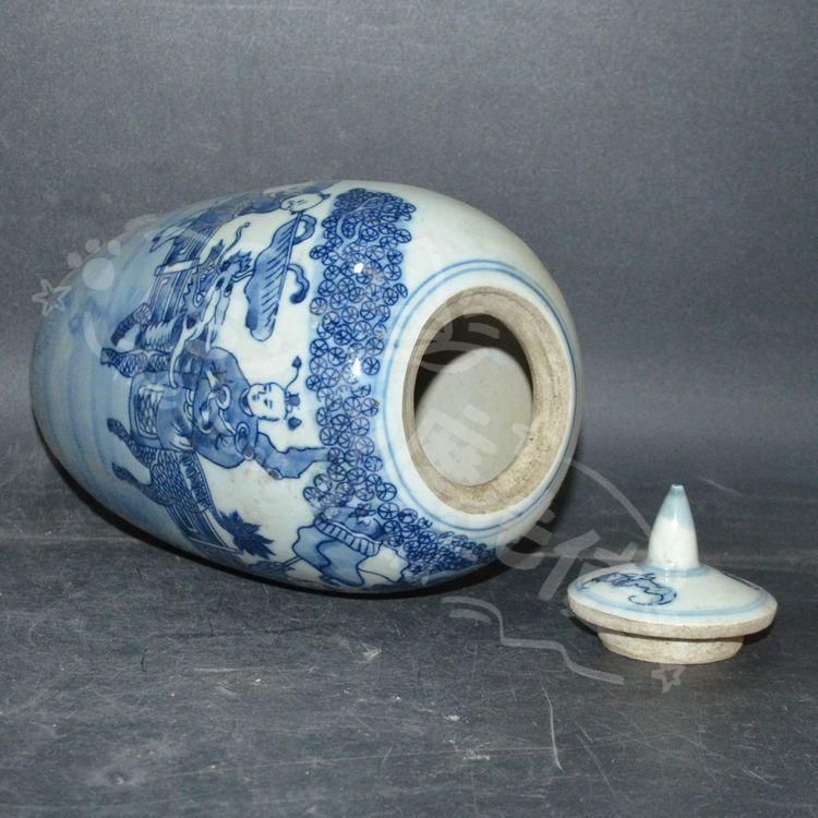 新年ギフト中国美術 青花麒麟が福を授かります冬瓜壇 装飾品 工芸品