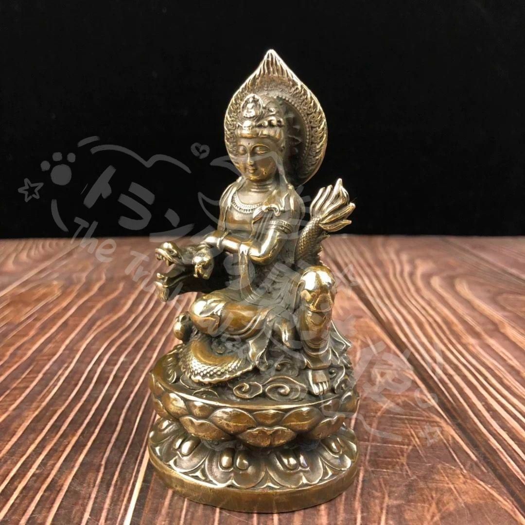 新年ギフト銅製 仏像 騎龍観音像 開運 風水 招財 置物