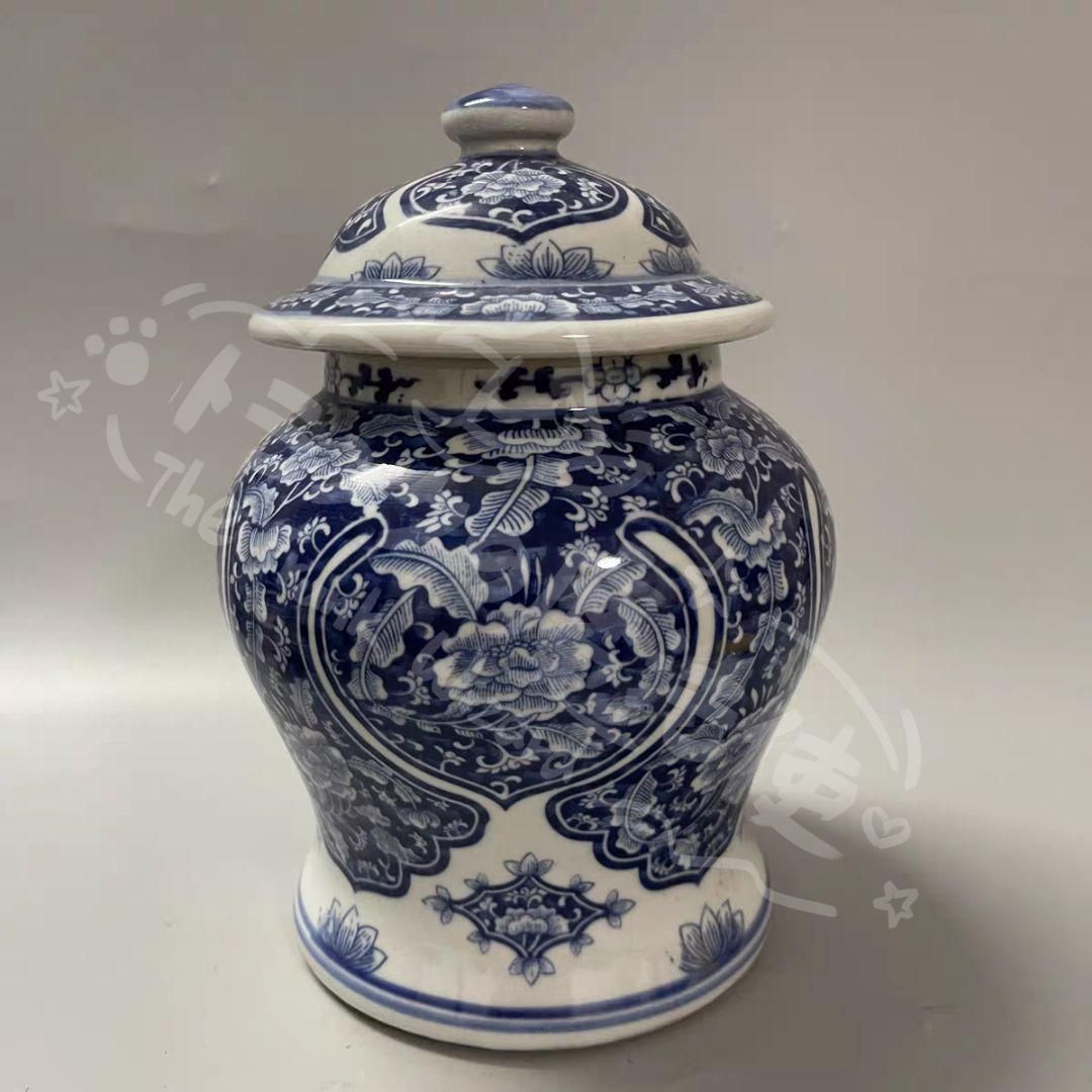 新年ギフト清末期青花磁器将軍壺 景徳鎮 陶磁器 装飾品 現代工芸品