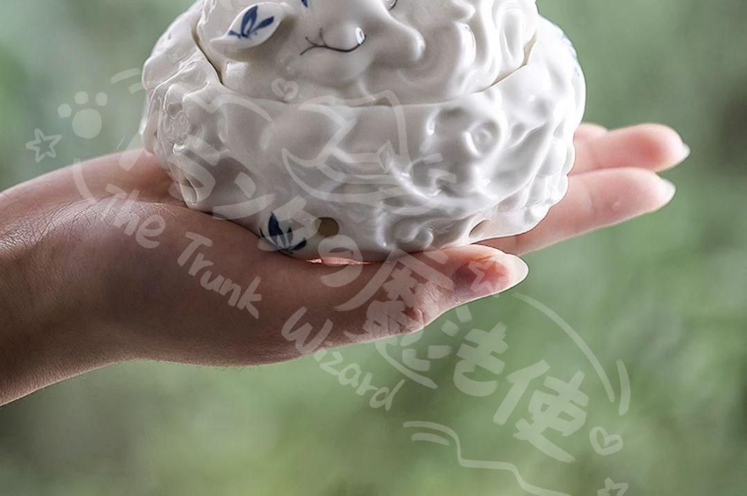 九尾狐の焼物 香炉 香道具蓋置　置物 新年ギフト九尾狐の焼物 香炉 香道具蓋置 置物CZW1207P675