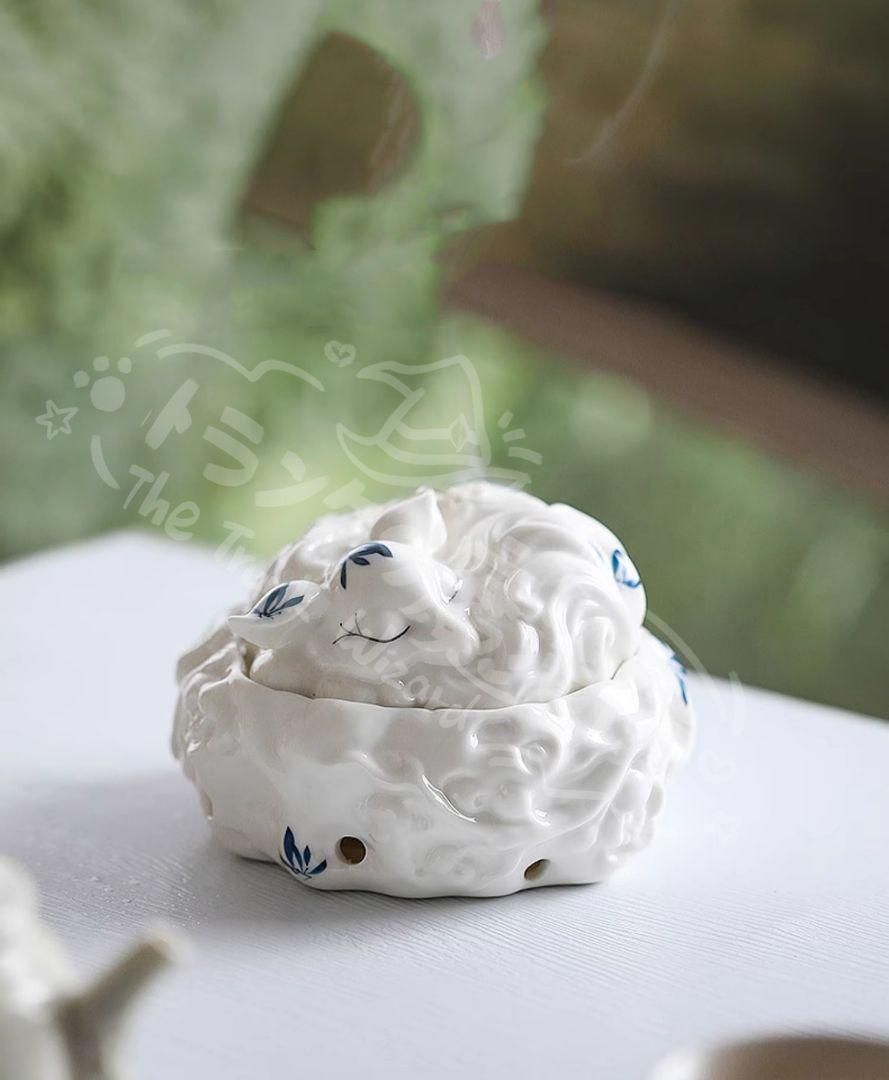 九尾狐の焼物 香炉 香道具蓋置　置物 新年ギフト九尾狐の焼物 香炉 香道具蓋置 置物CZW1207P675 - メルカリ