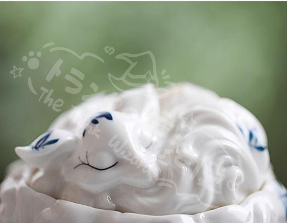 九尾狐の焼物 香炉 香道具蓋置　置物 九尾狐の焼物 香炉 香道具蓋置 置物