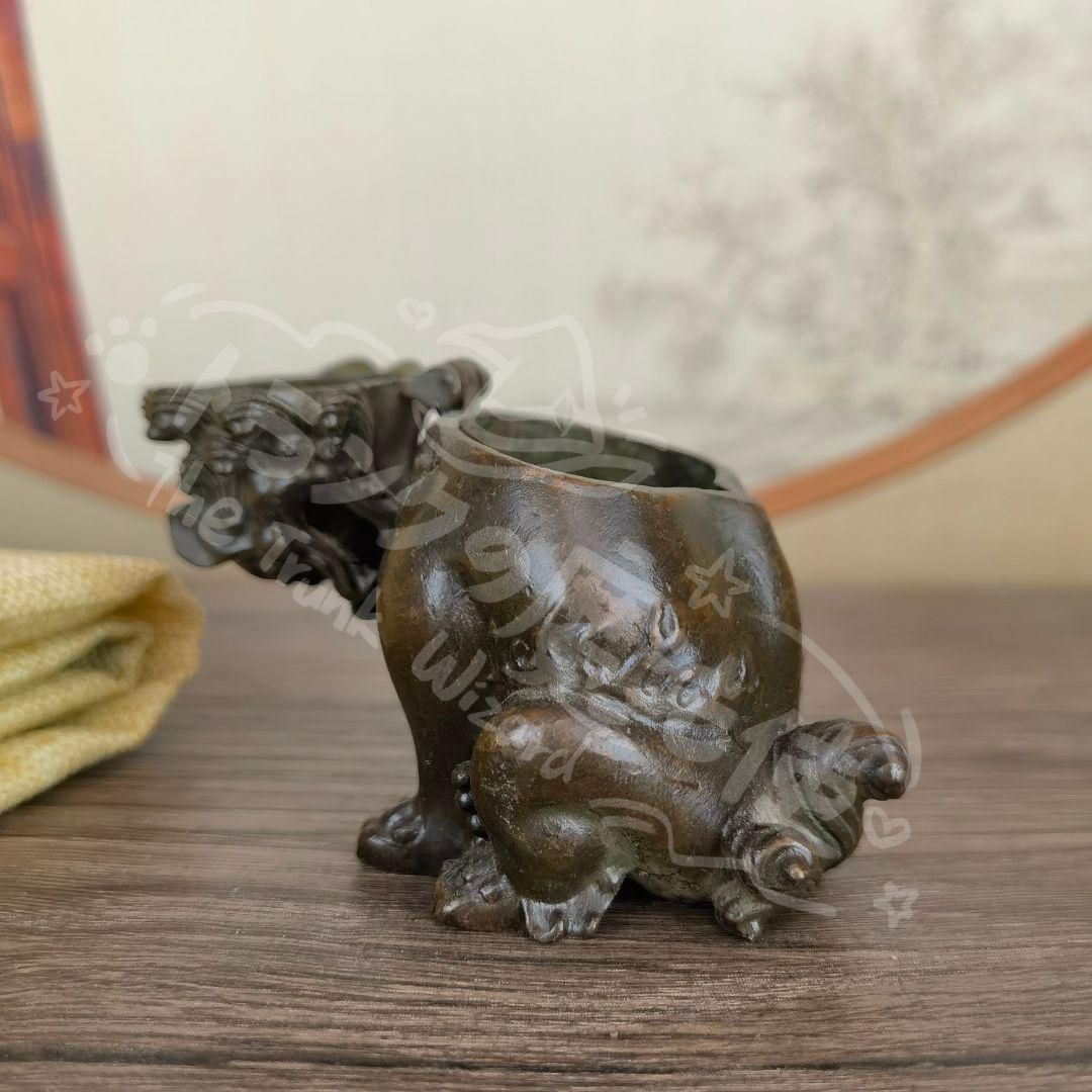 新年ギフト瑞獣が天にかって吼える獅子香炉 工芸品美術品 置物