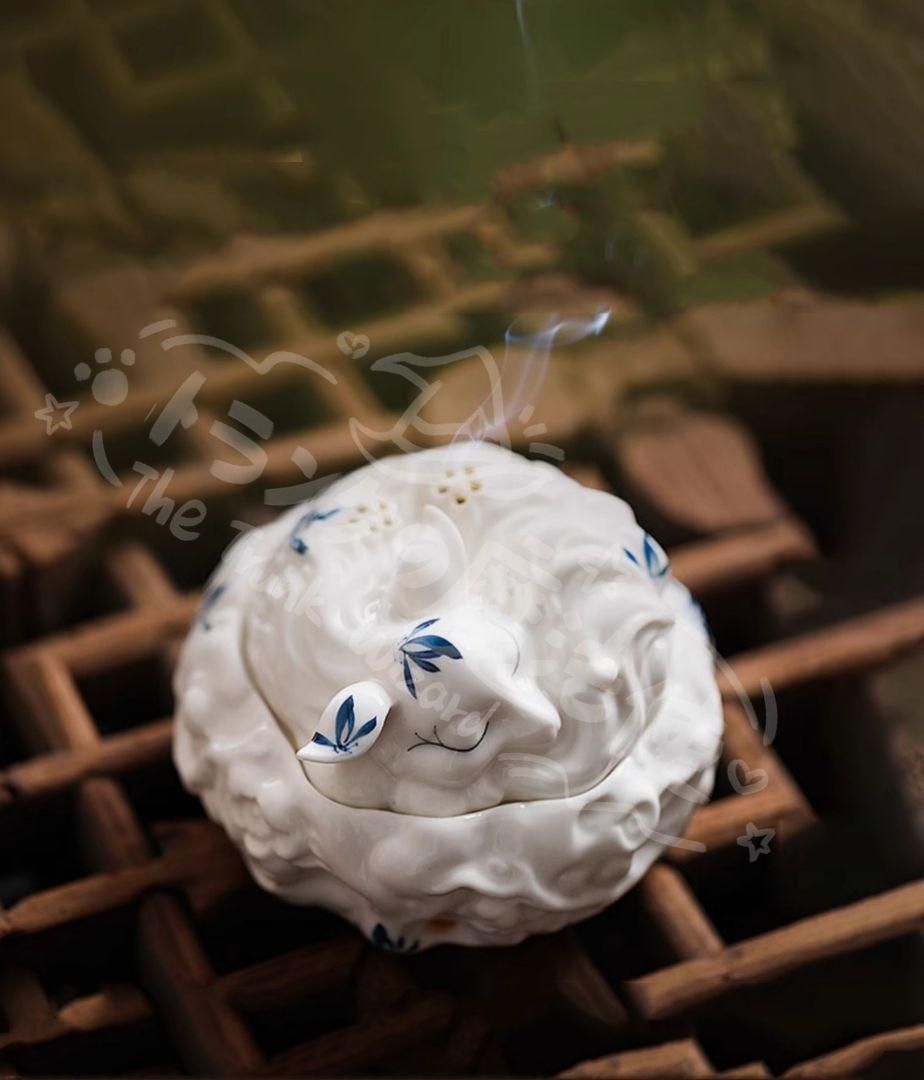 新年ギフト九尾狐の焼物 香炉 香道具蓋置 置物CZW1207P675 - メルカリ