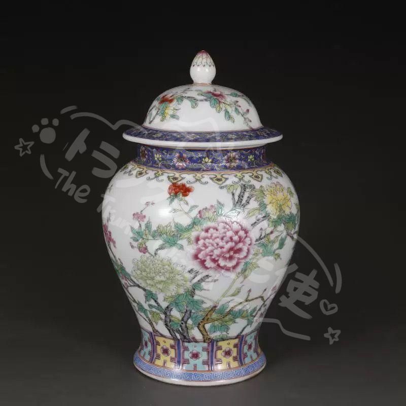 パステル牡丹花紋将軍缶 賞物観賞瓶 景徳鎮 陶磁器 現代工芸品 美術品 置物 新年ギフトパステル牡丹花紋将軍缶 賞物観賞瓶 景徳鎮 陶磁器 現代工芸