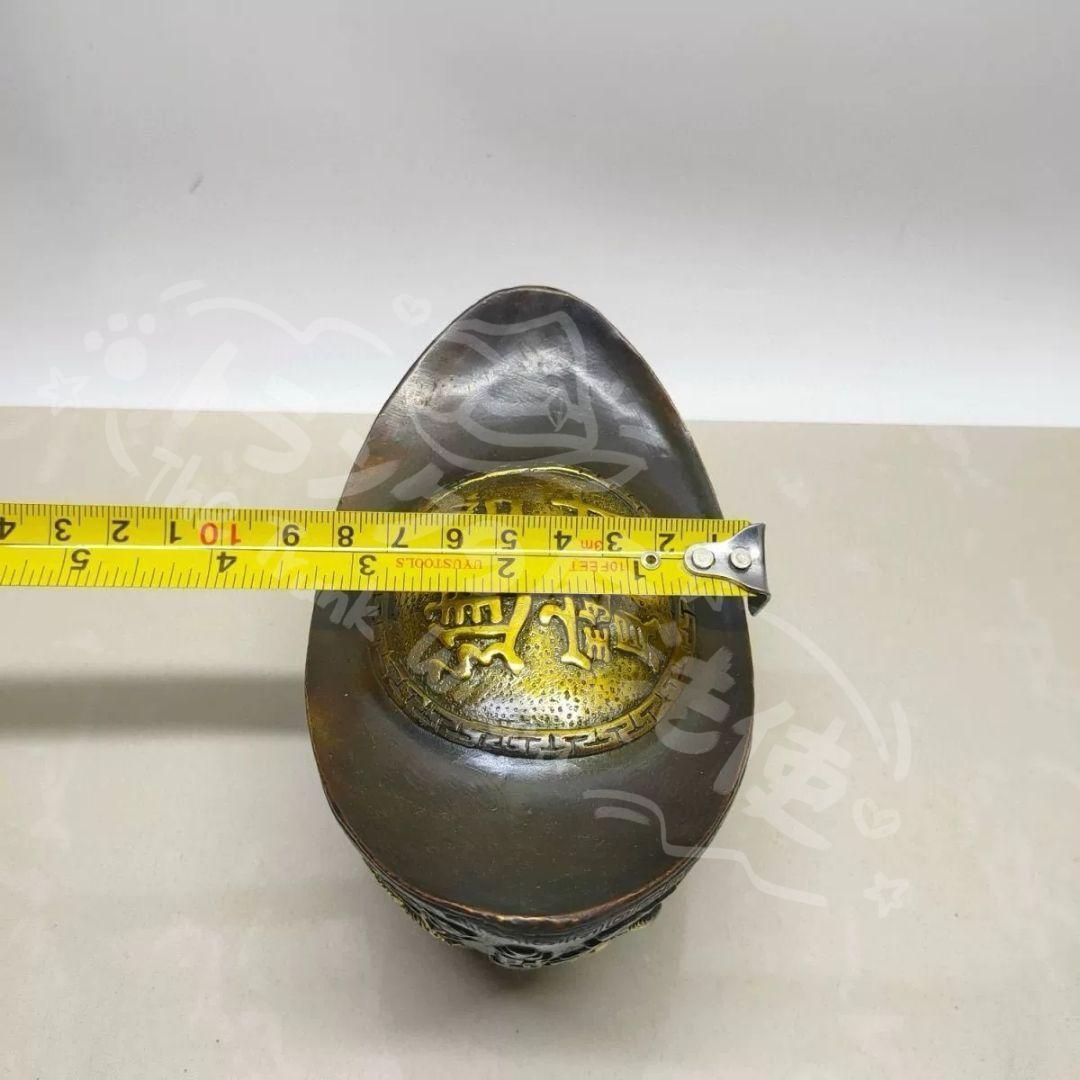 新年ギフト銅制 五路財神元宝 聚宝盆 招財進宝 応接間 博古架 装飾品