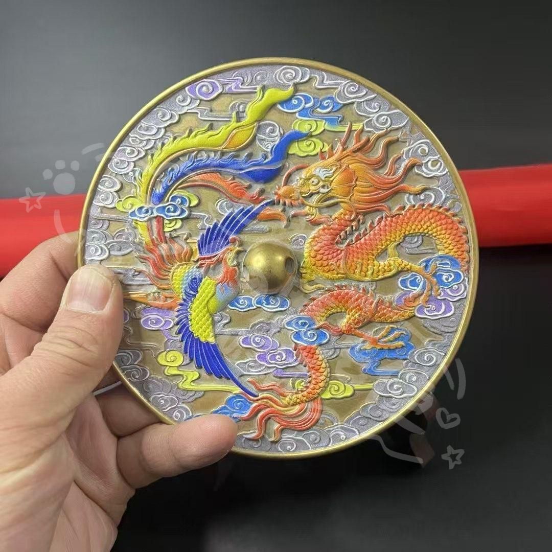 新年ギフト銅鏡 龍鳳鏡 家 玄関 リビング 装飾品 工芸品 置物