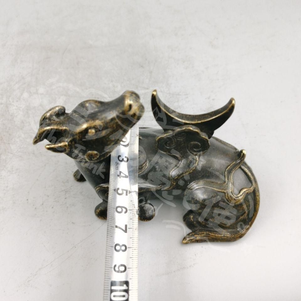 新年ギフト銅器 犀牛望月 装飾品 現代工芸品 美術品 置物CZW1207P575