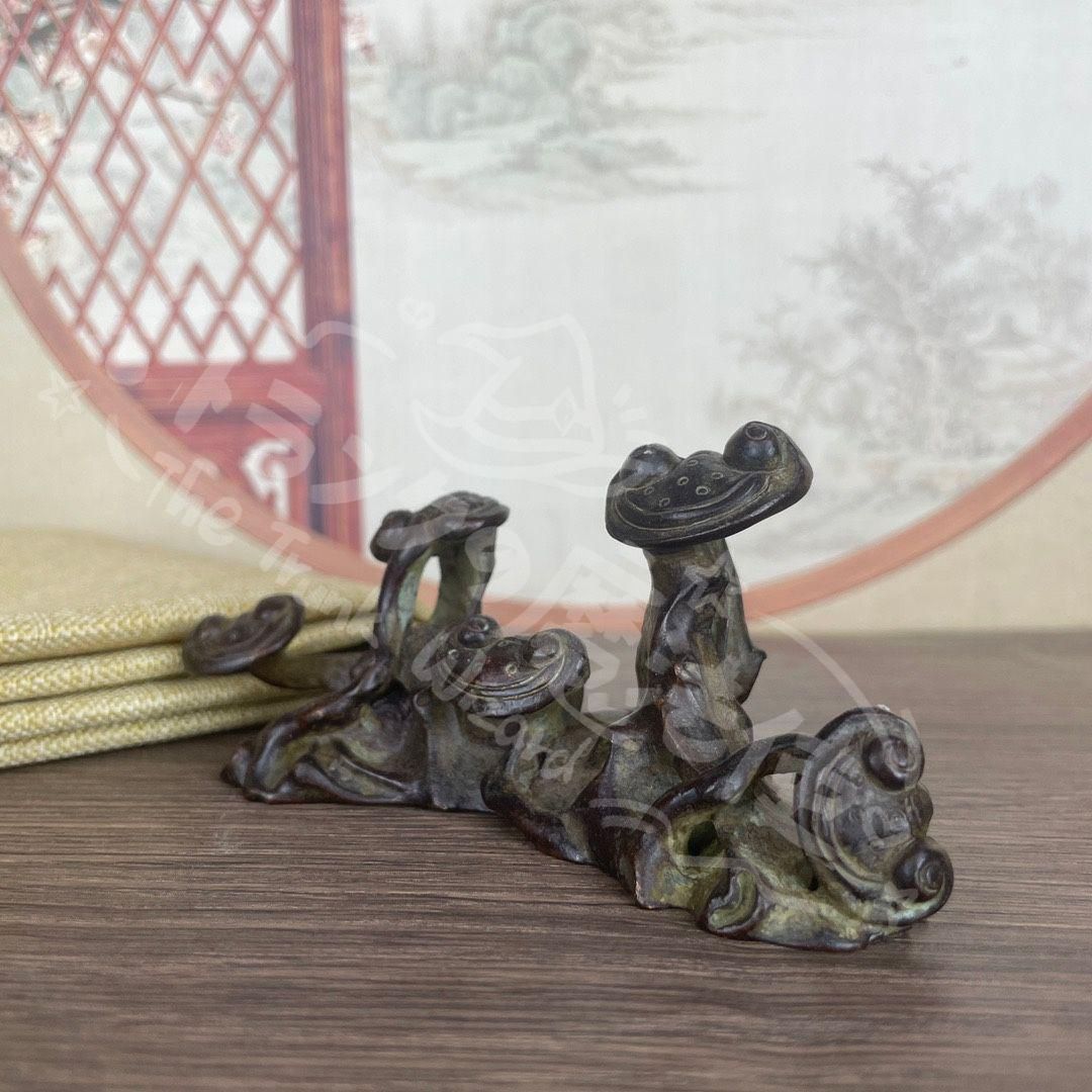 文鎮 尺押し 銅製品 書道具 文房具 現代工芸品 美術品 置物 新年ギフト銅細工の如意置物 筆置 文鎮 書道用 文房具 美術品