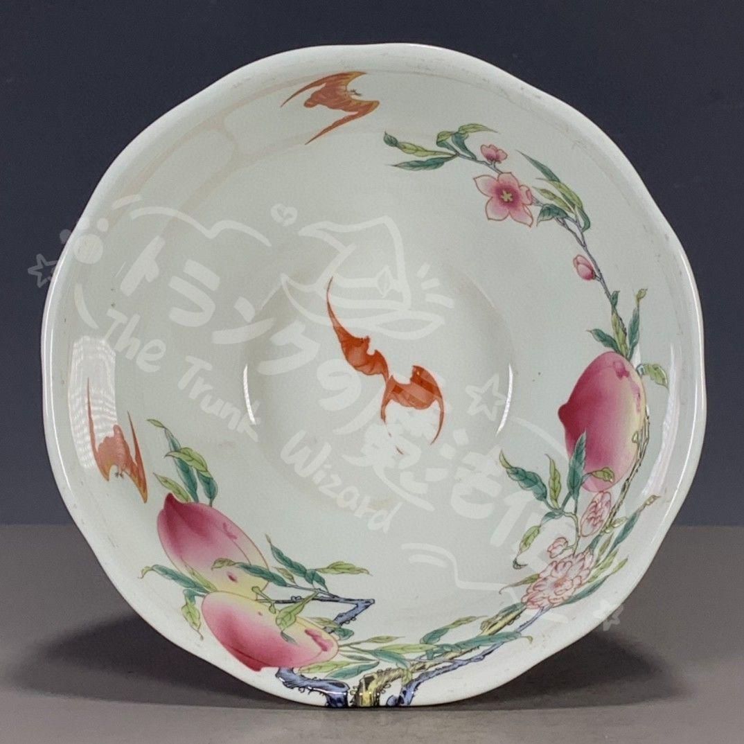 新年ギフト乾隆粉彩寿桃碗 景徳鎮 陶磁器 装飾品 工芸品 美術品 置物
