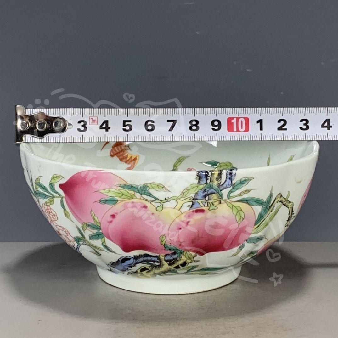 新年ギフト乾隆粉彩寿桃碗 景徳鎮 陶磁器 装飾品 工芸品 美術品 置物