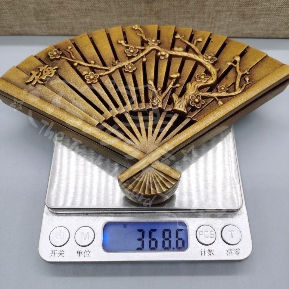 新年ギフト銅細工 梅の扇子香炉 香道具 装飾品 工芸品 美術品 置物