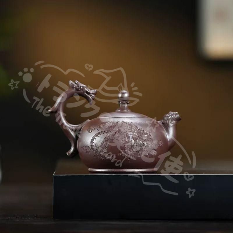 新年ギフト中国茶器 紫砂壷 竜行天下紫砂壷 煎茶器 急須 置物