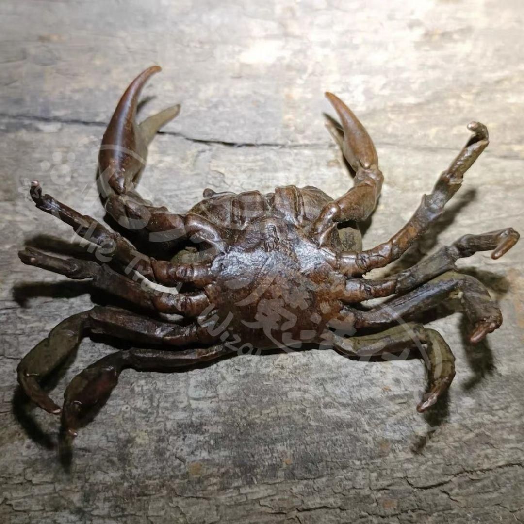 新年ギフト銅 細工 茶道具 香道具 蓋置 置物 カニ 書道具 文房具 銅製