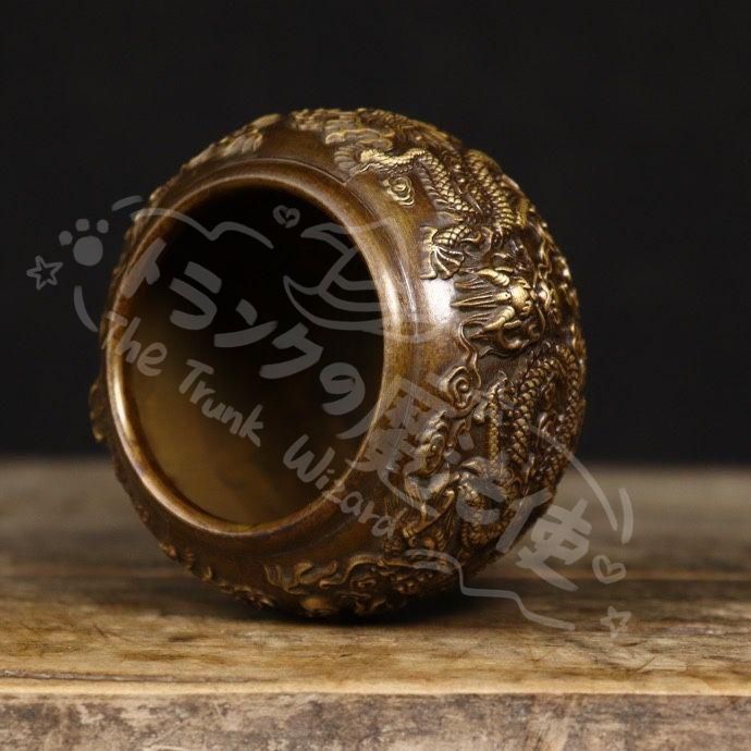 新年ギフト九龍缶 お茶の缶 竜のかめ 銅 細工 装飾品 現代工芸品美術品