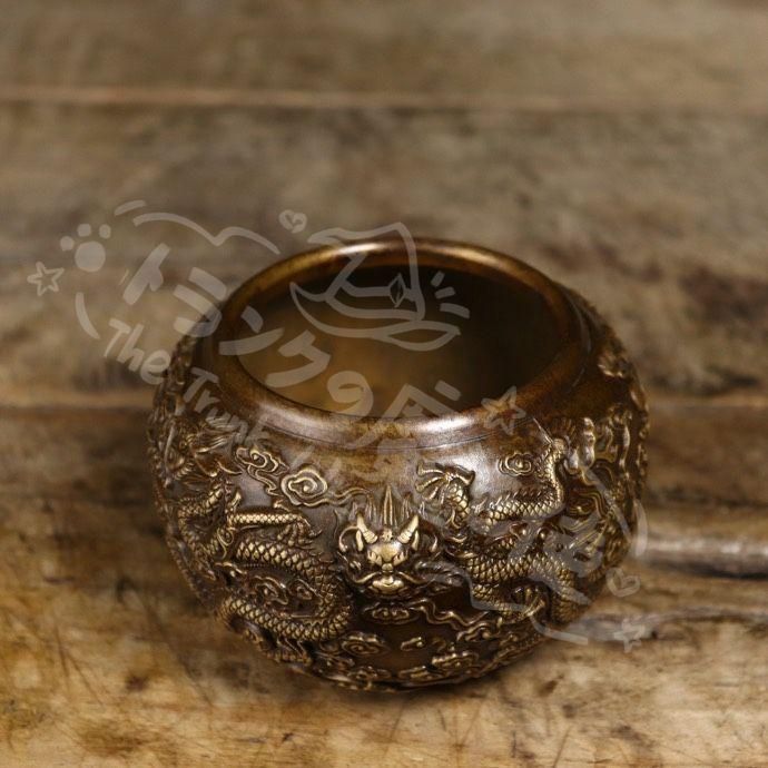 新年ギフト九龍缶 お茶の缶 竜のかめ 銅 細工 装飾品 現代工芸品美術品